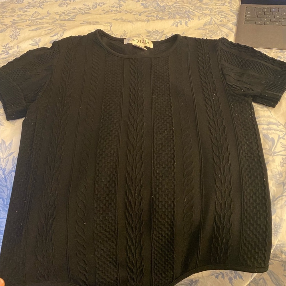 SOHO LADY Black Textured Knit Top